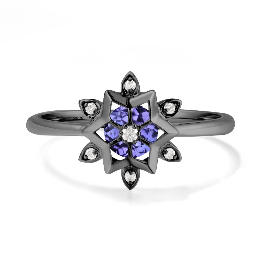 Snowflake Tanzanite Ring - LUO Jewelry #metal_black finish sterling silver