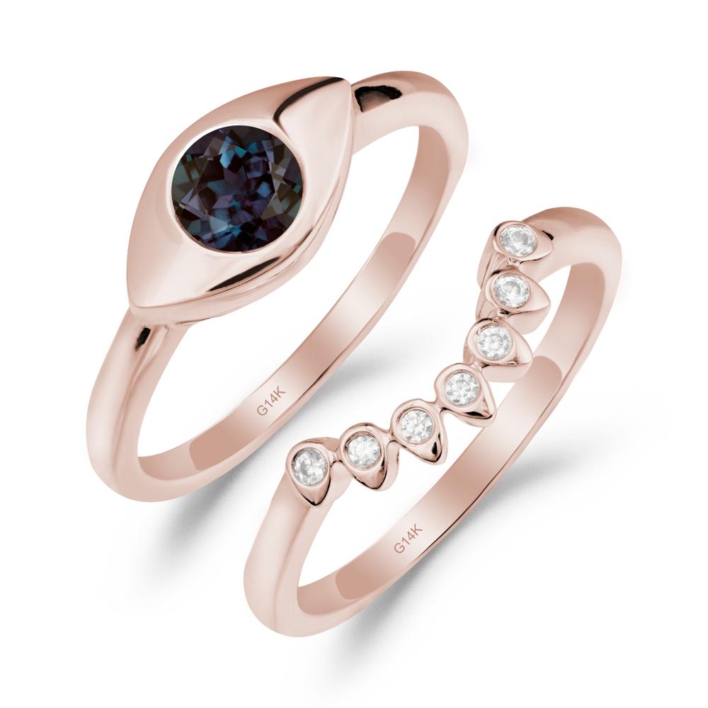 Evil Eye Alexandrite Ring Set - LUO Jewelry #metal_xxxxx