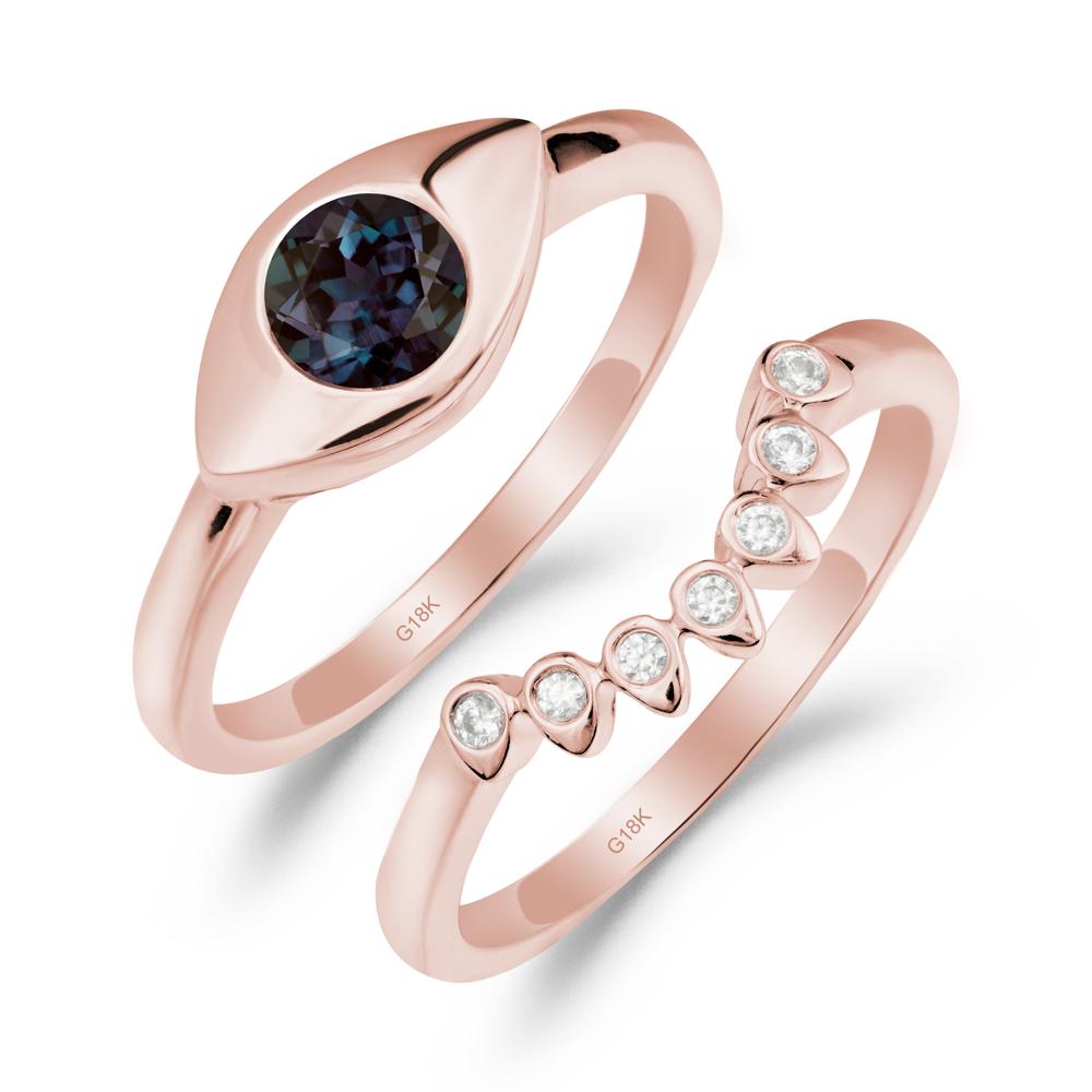 Evil Eye Alexandrite Ring Set - LUO Jewelry #metal_xxxxx