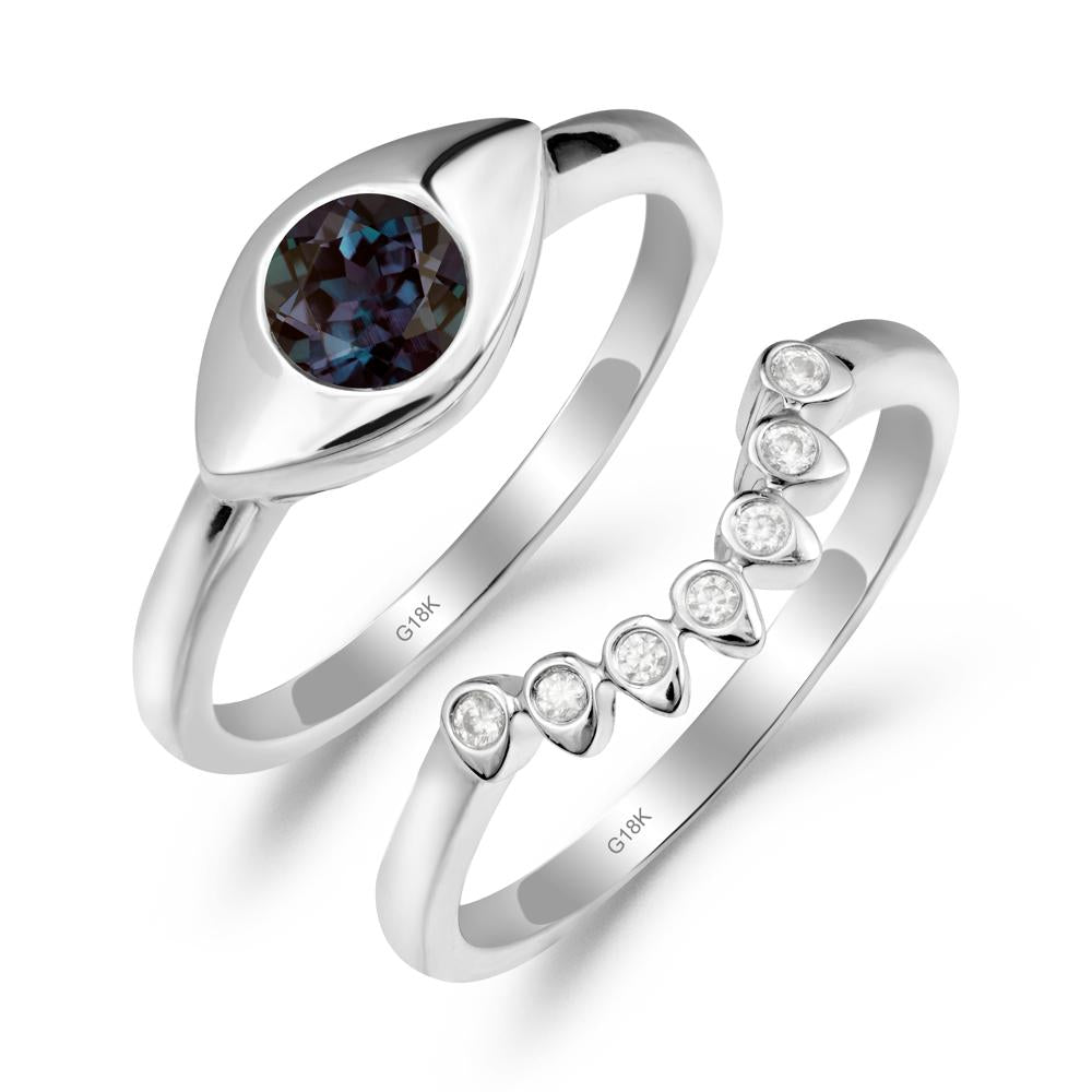Evil Eye Alexandrite Ring Set - LUO Jewelry #metal_xxxxx