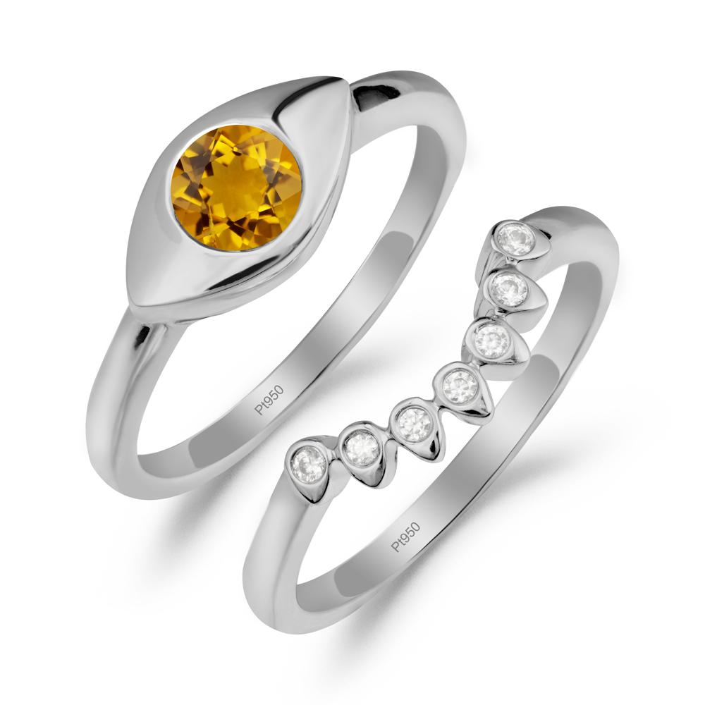 Evil Eye Citrine Ring Set - LUO Jewelry #metal_xxxxx