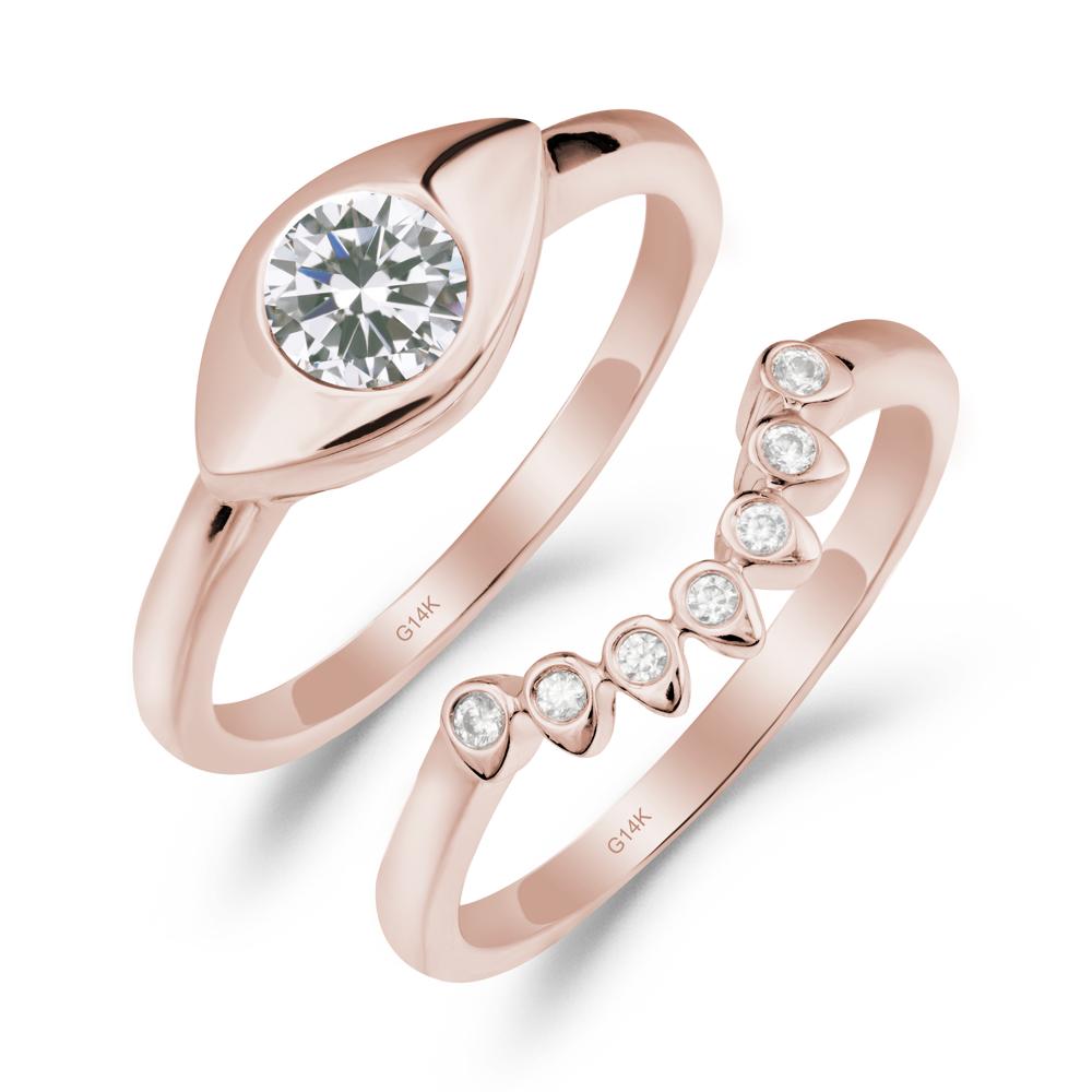 Cubic Zirconia Evil Eye Ring Set - LUO Jewelry #metal_xxxxx