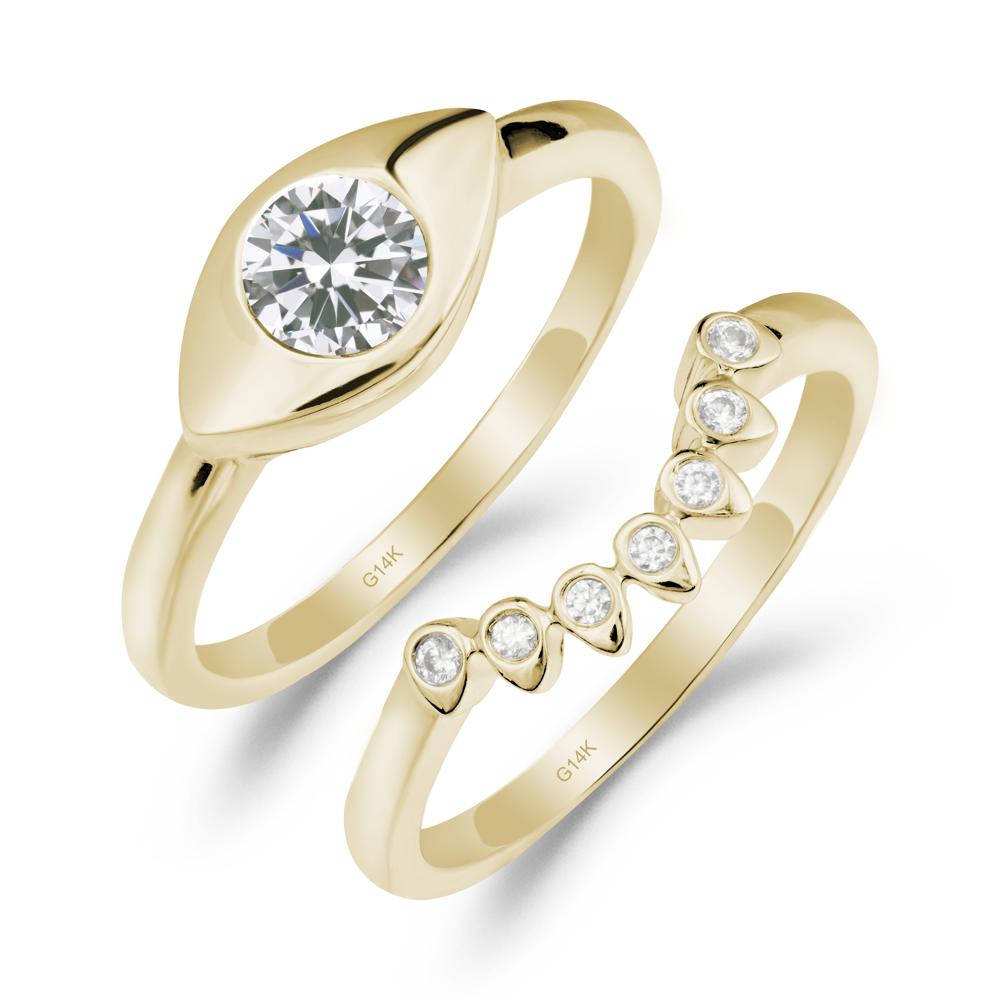 Cubic Zirconia Evil Eye Ring Set - LUO Jewelry #metal_xxxxx