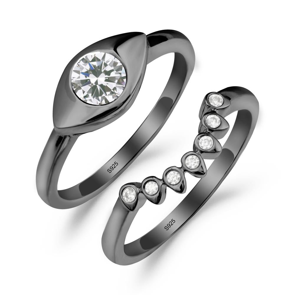 Cubic Zirconia Evil Eye Ring Set - LUO Jewelry #metal_xxxxx