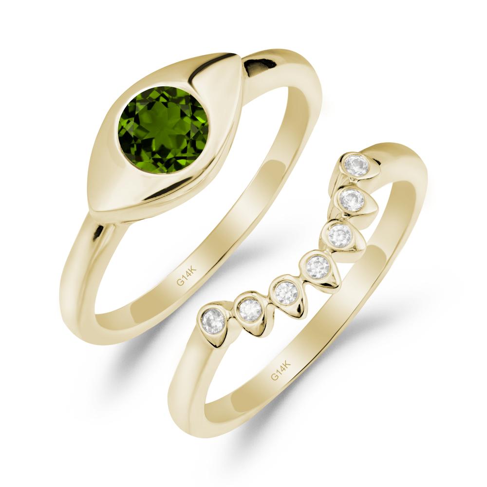 Evil Eye Diopside Ring Set - LUO Jewelry #metal_xxxxx