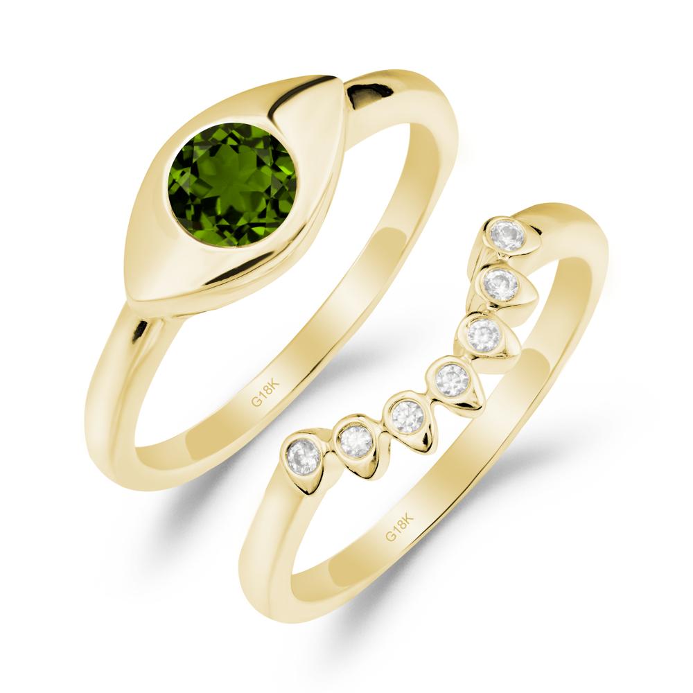 Evil Eye Diopside Ring Set - LUO Jewelry #metal_xxxxx