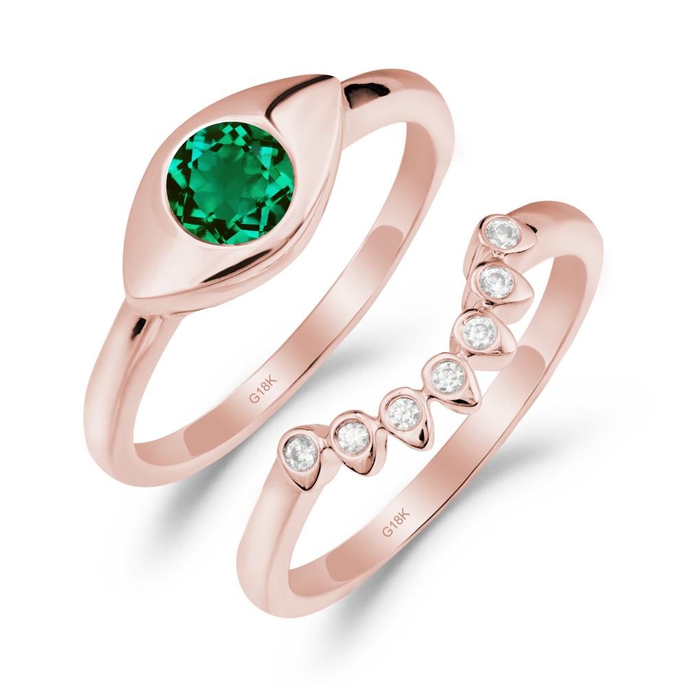 Evil Eye Emerald Ring Set - LUO Jewelry #metal_xxxxx