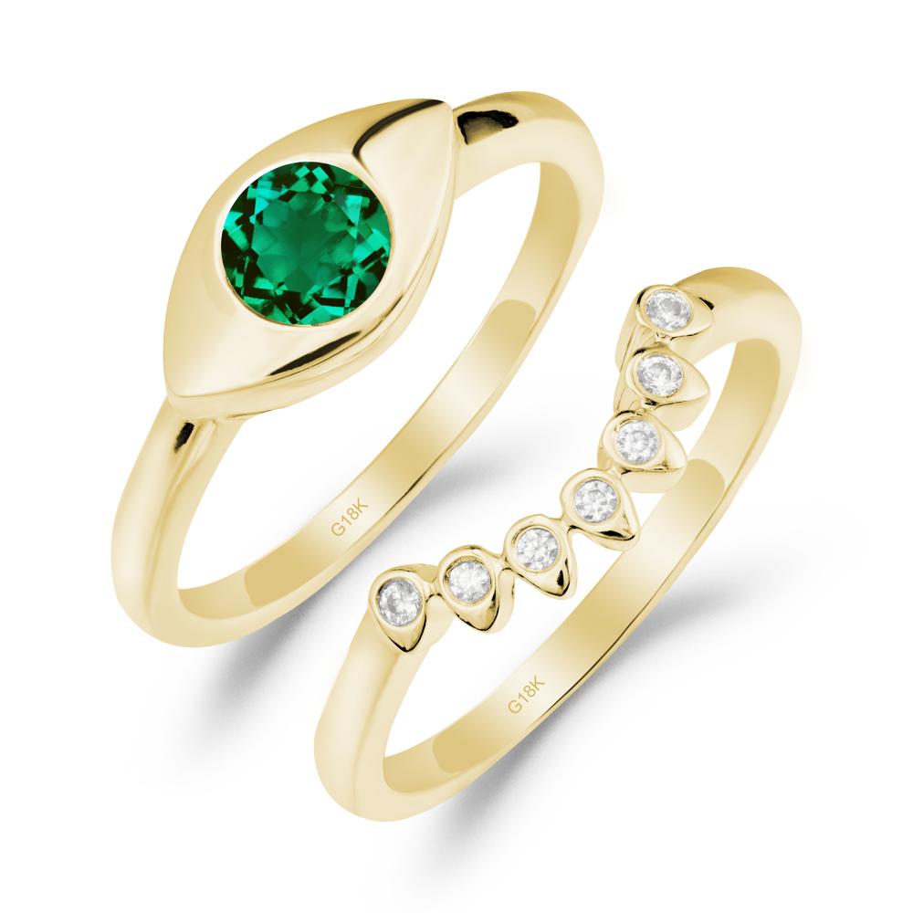 Evil Eye Emerald Ring Set - LUO Jewelry #metal_xxxxx