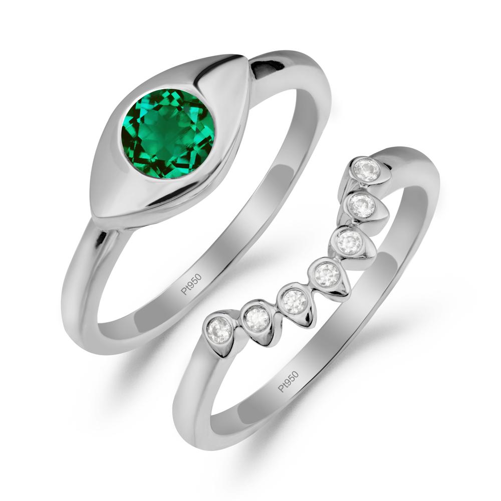 Evil Eye Emerald Ring Set - LUO Jewelry #metal_xxxxx