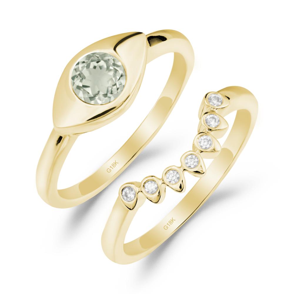 Green Amethyst Evil Eye Ring Set - LUO Jewelry #metal_xxxxx