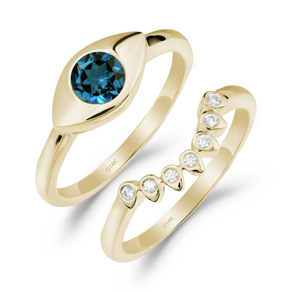 Evil Eye London Blue Topaz Ring Set - LUO Jewelry #metal_xxxxx