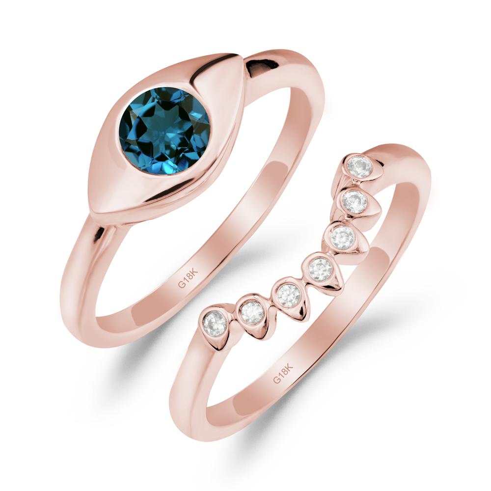Evil Eye London Blue Topaz Ring Set - LUO Jewelry #metal_xxxxx
