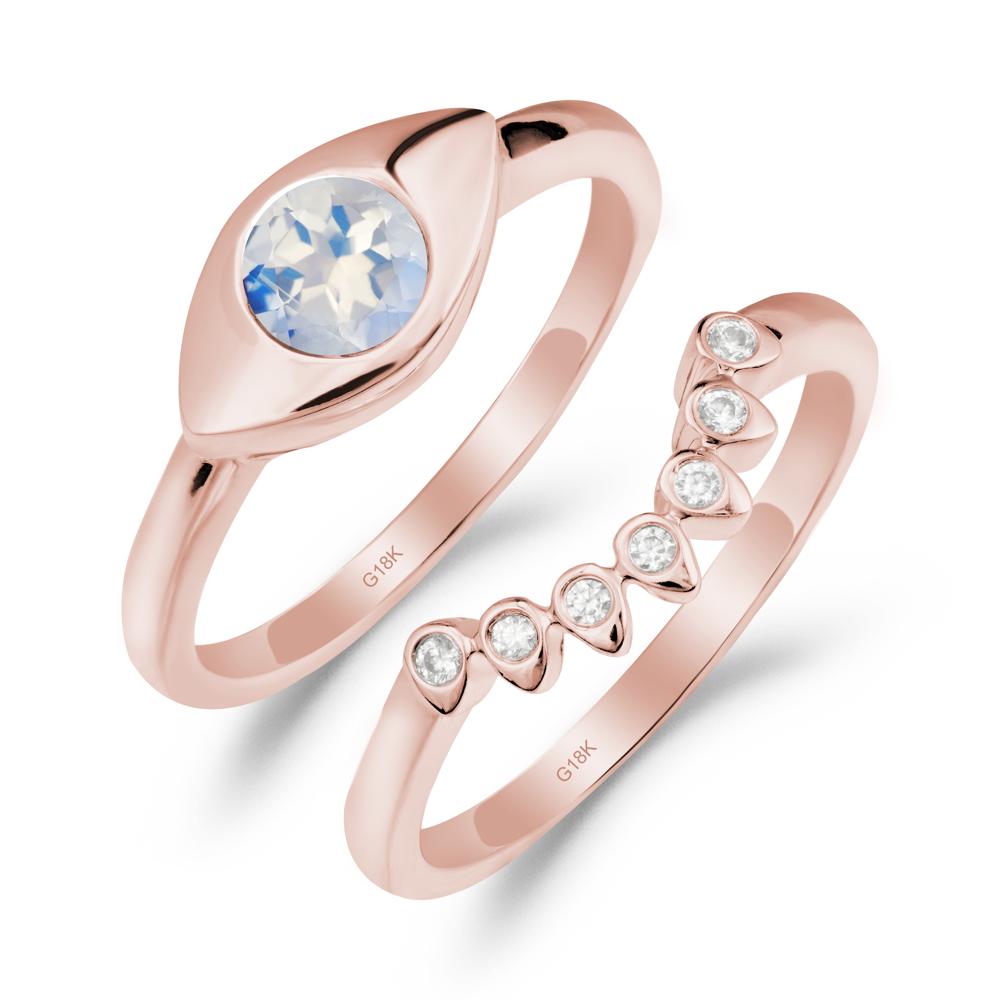 Moonstone Evil Eye Ring Set - LUO Jewelry #metal_xxxxx