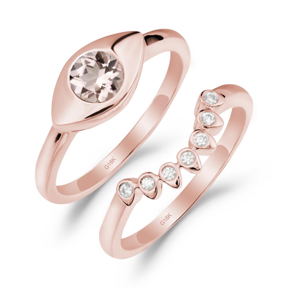 Morganite Evil Eye Ring Set - LUO Jewelry #metal_xxxxx