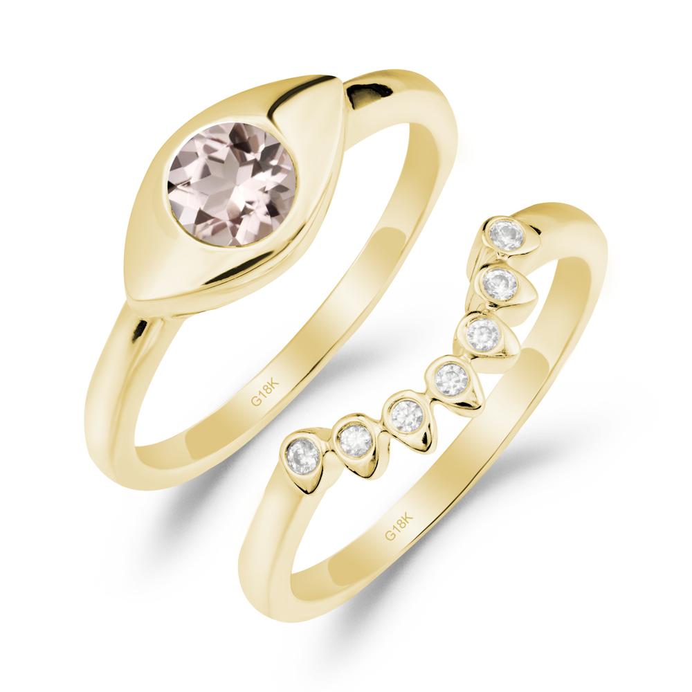 Morganite Evil Eye Ring Set - LUO Jewelry #metal_xxxxx