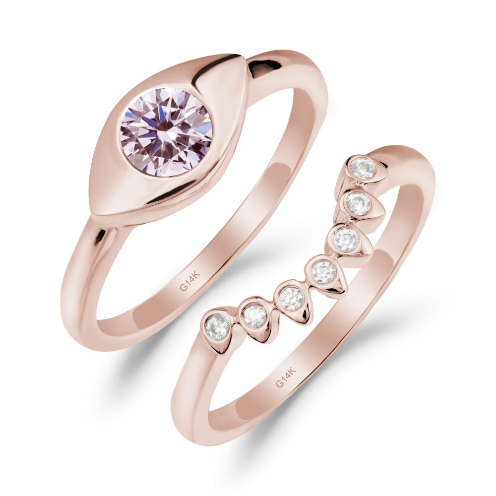 Evil Eye Pink Cubic Zirconia Ring Set - LUO Jewelry #metal_xxxxx