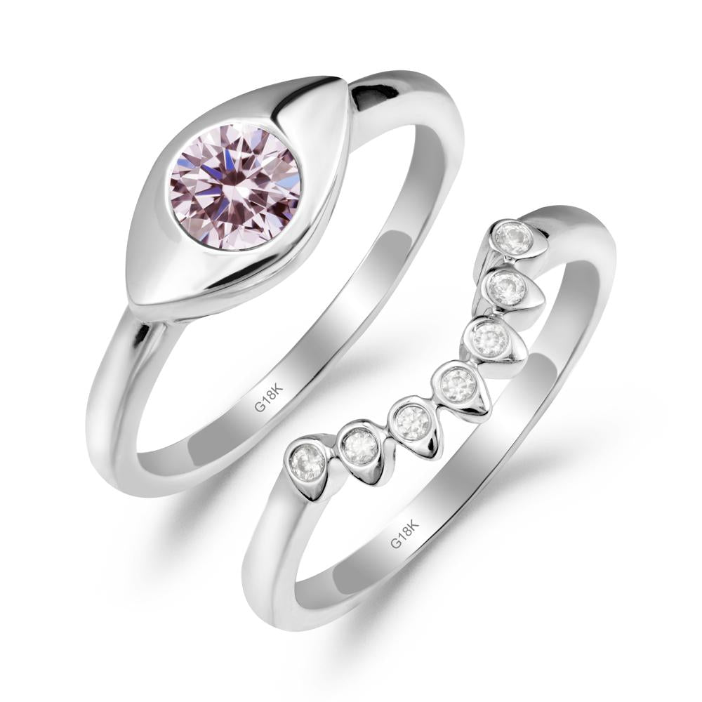 Evil Eye Pink Cubic Zirconia Ring Set - LUO Jewelry #metal_xxxxx