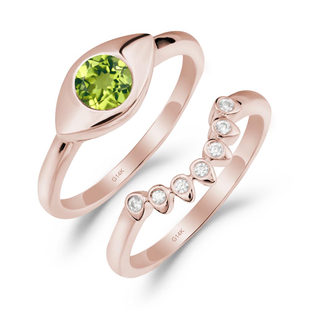 Evil Eye Peridot Ring Set - LUO Jewelry #metal_xxxxx
