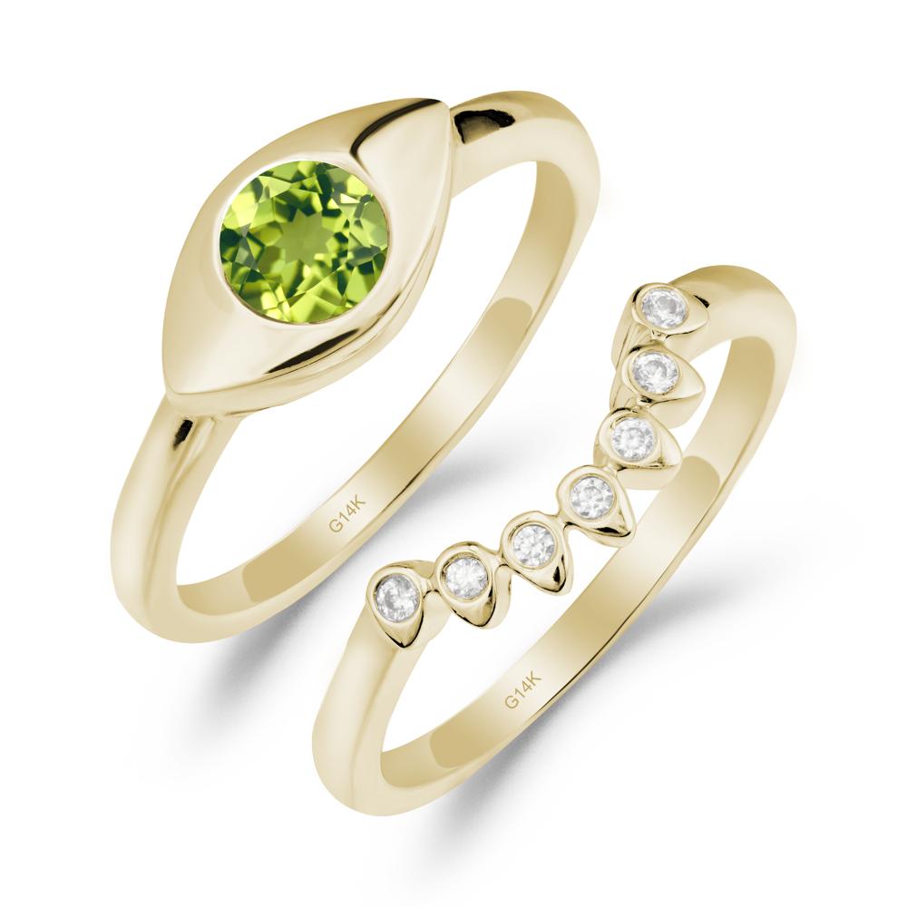 Evil Eye Peridot Ring Set - LUO Jewelry #metal_xxxxx
