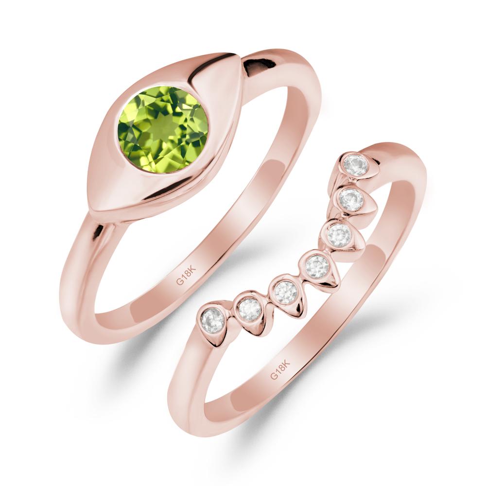 Evil Eye Peridot Ring Set - LUO Jewelry #metal_xxxxx