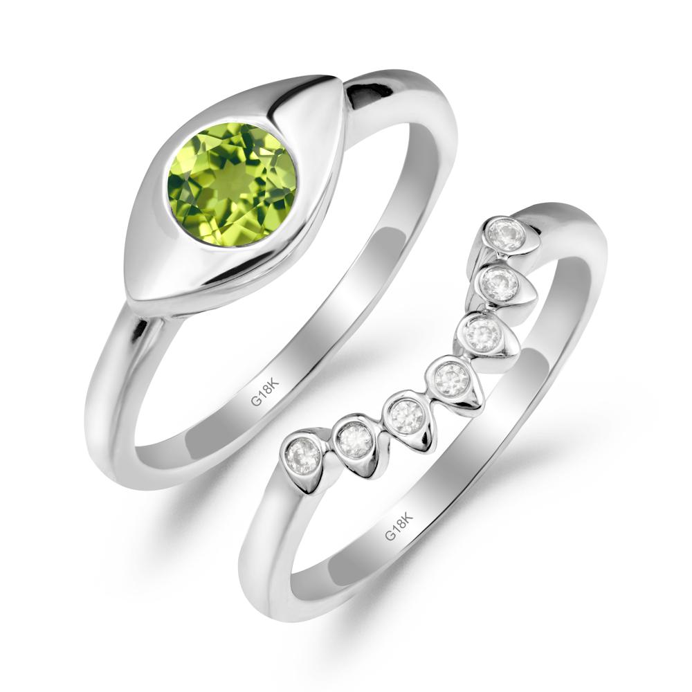 Evil Eye Peridot Ring Set - LUO Jewelry #metal_xxxxx