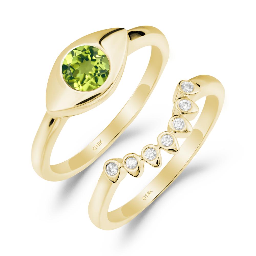 Evil Eye Peridot Ring Set - LUO Jewelry #metal_xxxxx