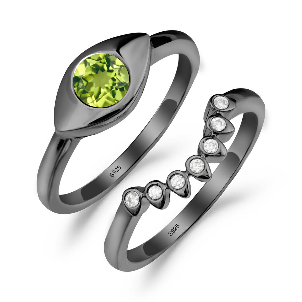 Evil Eye Peridot Ring Set - LUO Jewelry #metal_xxxxx