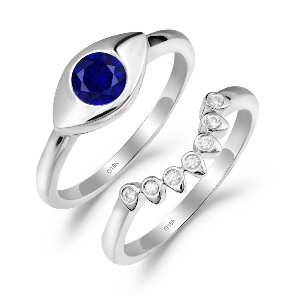 Sapphire Evil Eye Ring Set - LUO Jewelry #metal_xxxxx