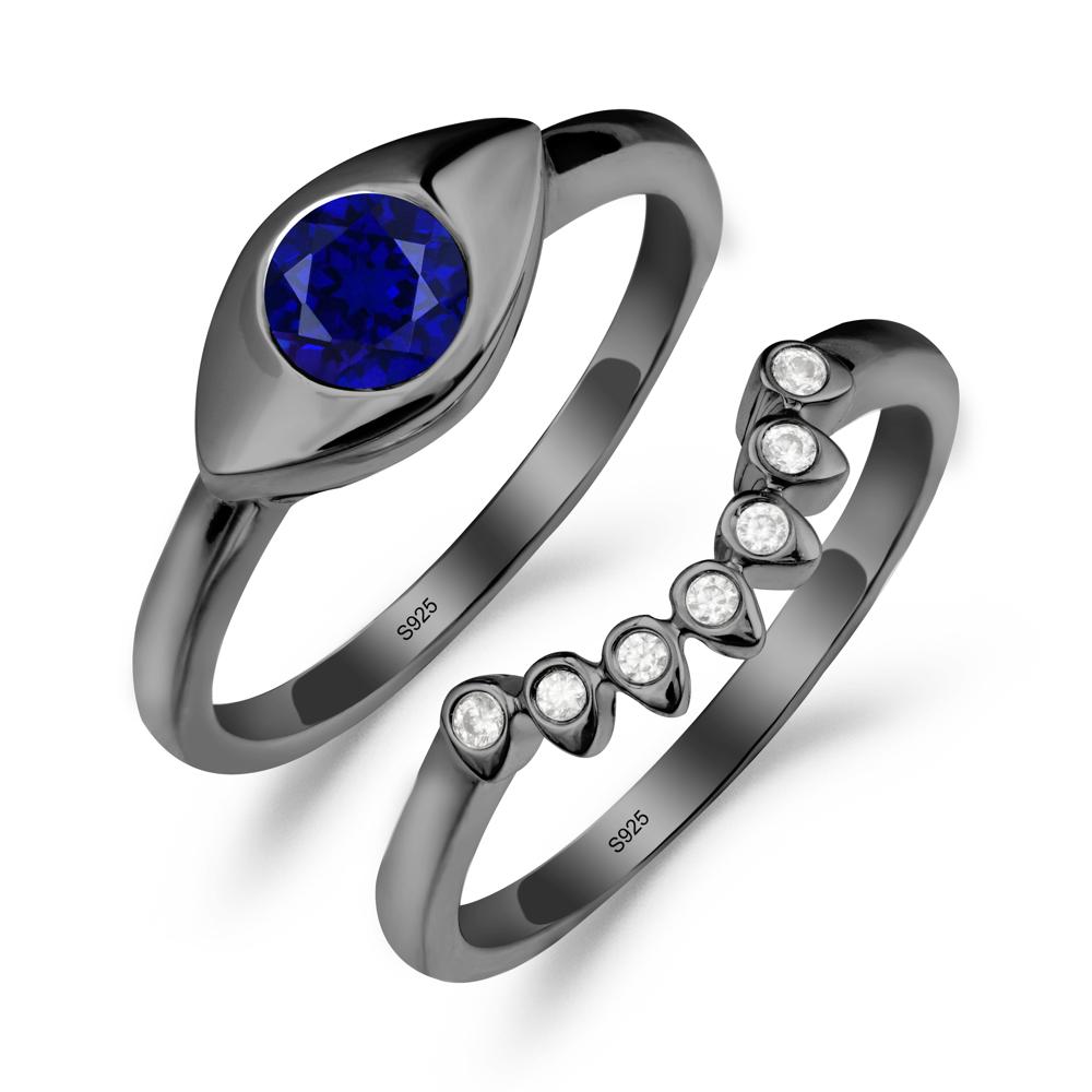 Sapphire Evil Eye Ring Set - LUO Jewelry #metal_xxxxx