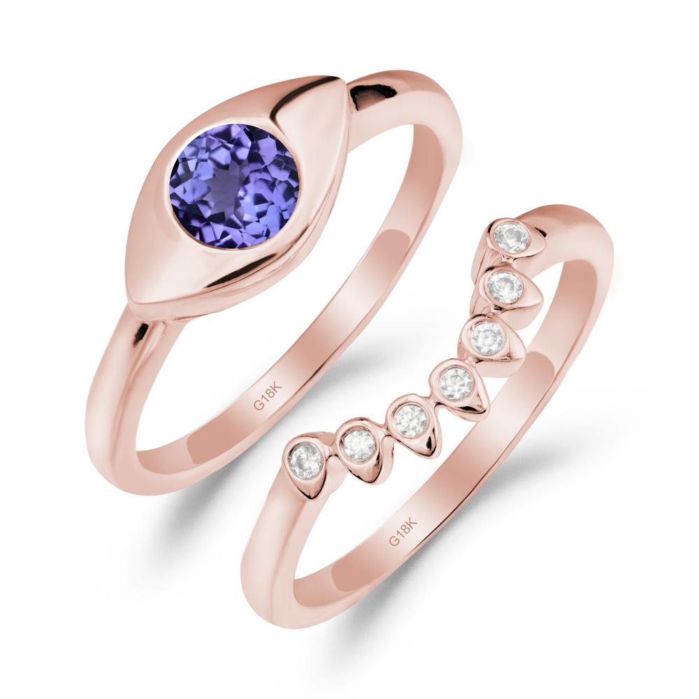 Evil Eye Tanzanite Ring Set - LUO Jewelry #metal_xxxxx