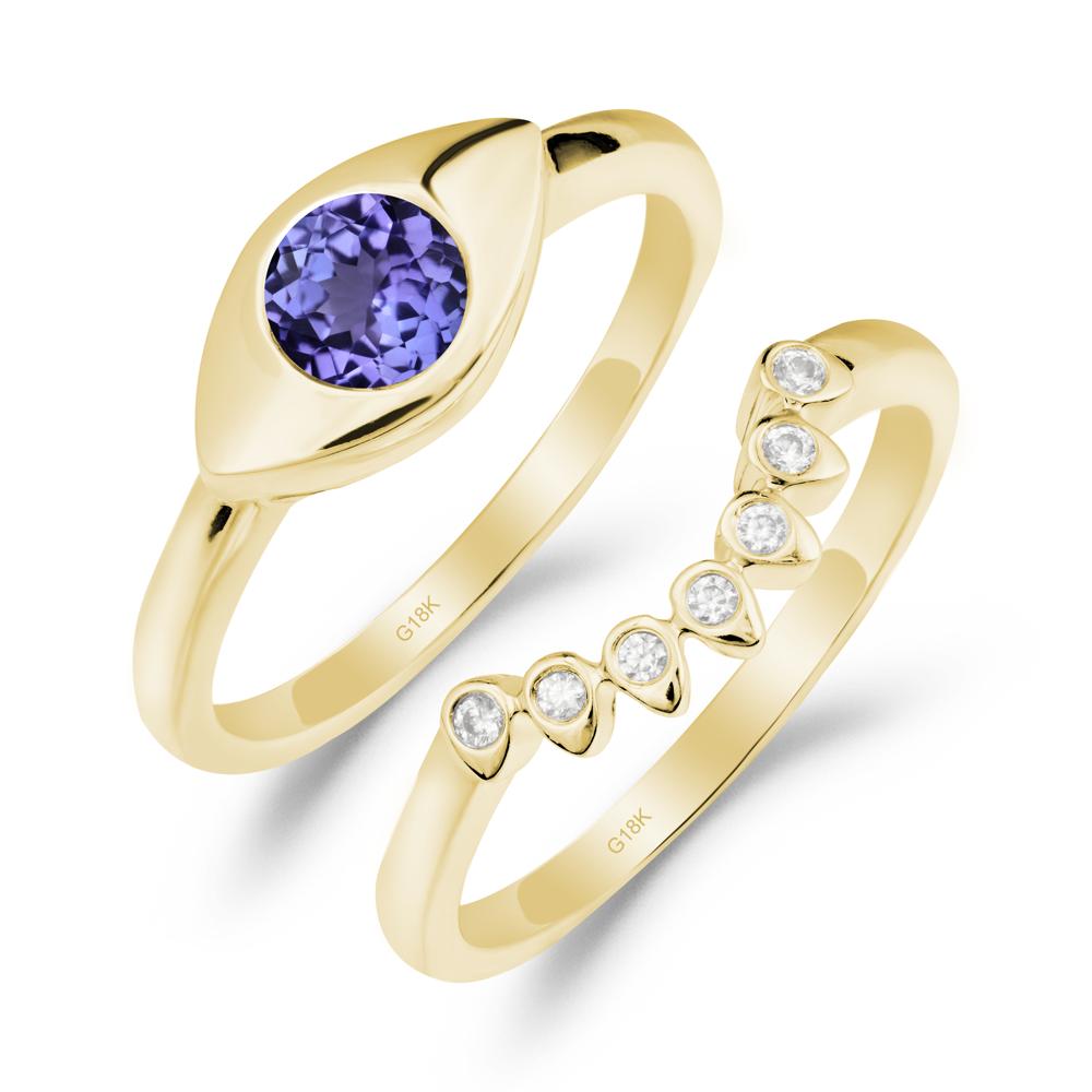 Evil Eye Tanzanite Ring Set - LUO Jewelry #metal_xxxxx
