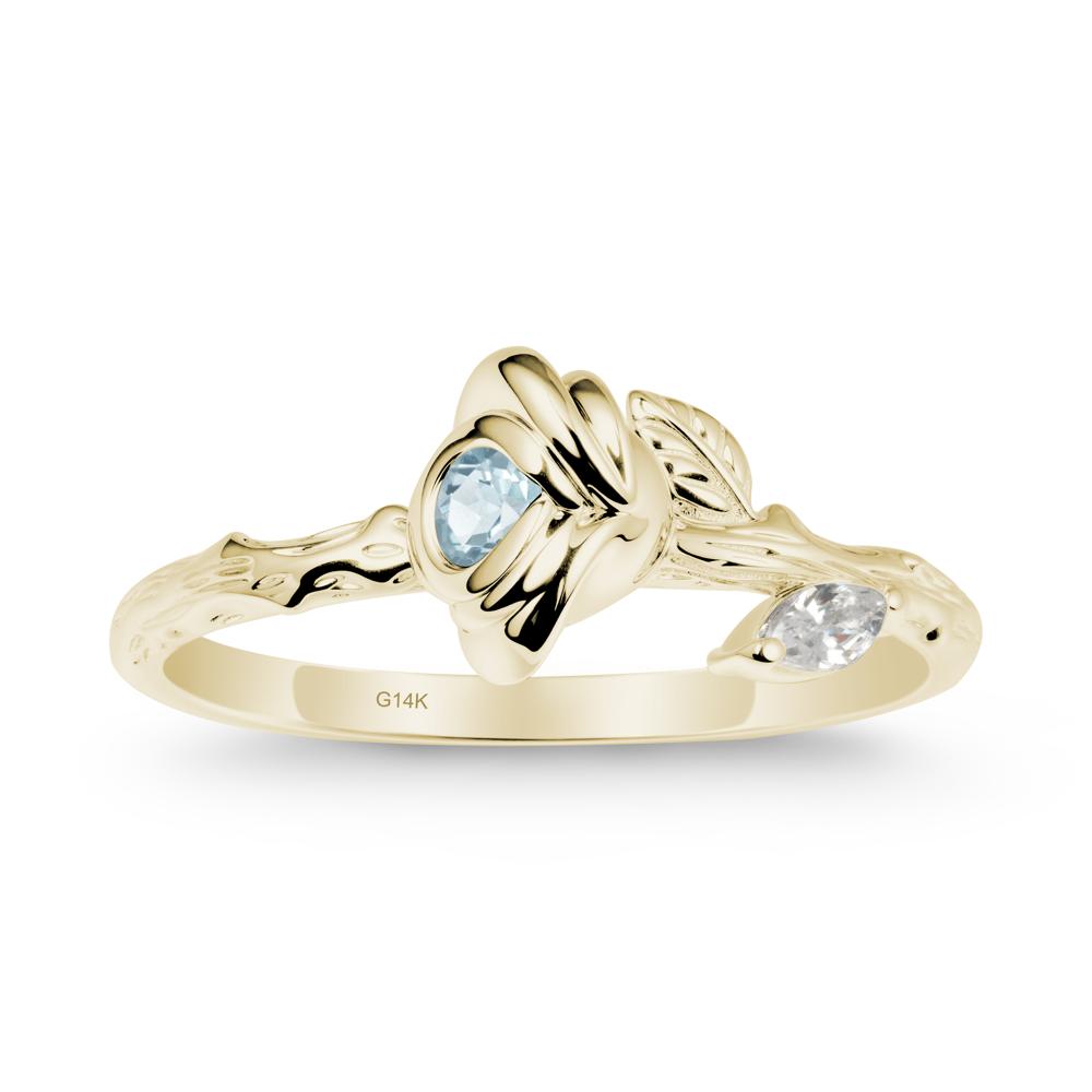 Aquamarine Self-Love Rose Ring - LUO Jewelry #metal_14k yellow gold