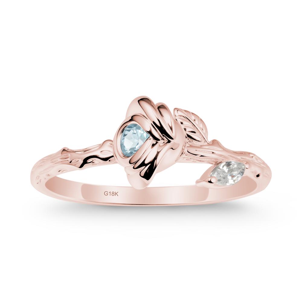 Aquamarine Self-Love Rose Ring - LUO Jewelry #metal_18k rose gold