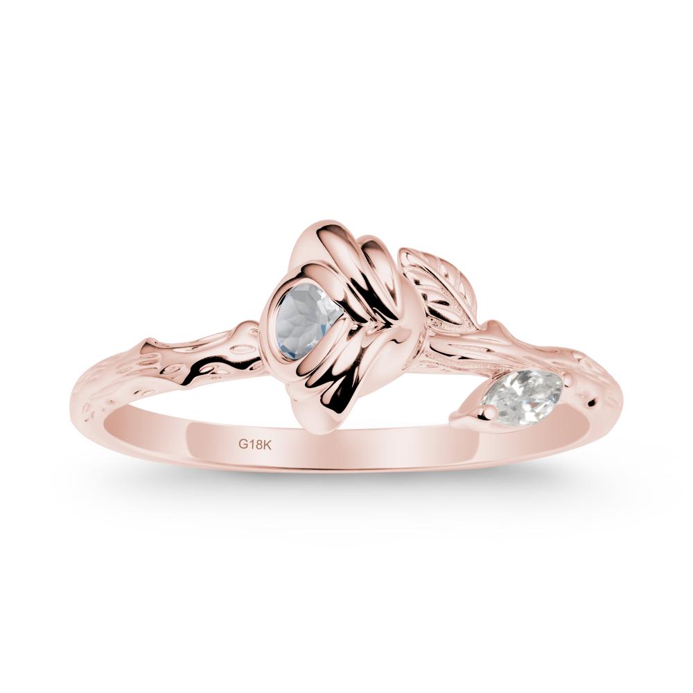 Round Moonstone Rose Ring - LUO Jewelry #metal_18k rose gold