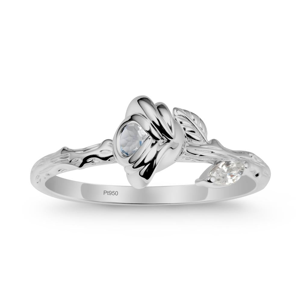 Round Moonstone Rose Ring - LUO Jewelry #metal_platinum