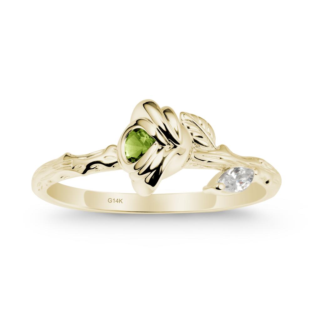 Peridot Self-Love Rose Ring - LUO Jewelry #metal_14k yellow gold