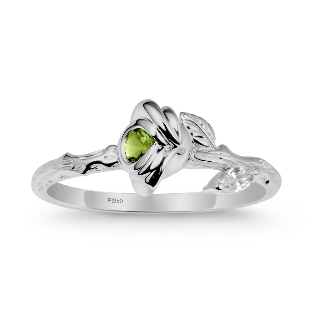Peridot Self-Love Rose Ring - LUO Jewelry #metal_platinum