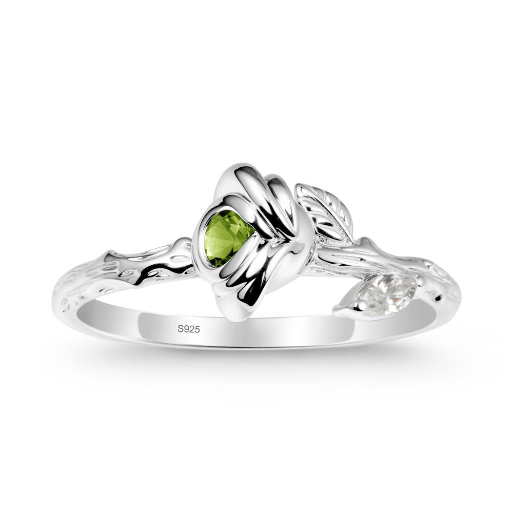 Peridot Self-Love Rose Ring - LUO Jewelry #metal_sterling silver