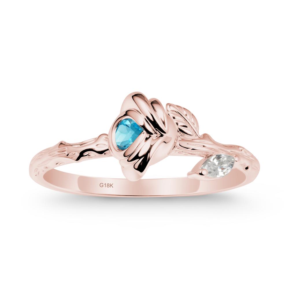Swiss Blue Topaz Self-Love Rose Ring - LUO Jewelry #metal_18k rose gold