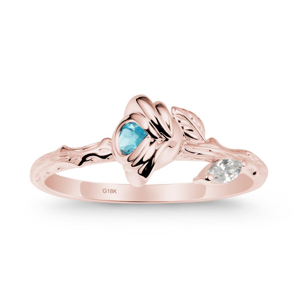 Swiss Blue Topaz Self-Love Rose Ring - LUO Jewelry #metal_18k rose gold