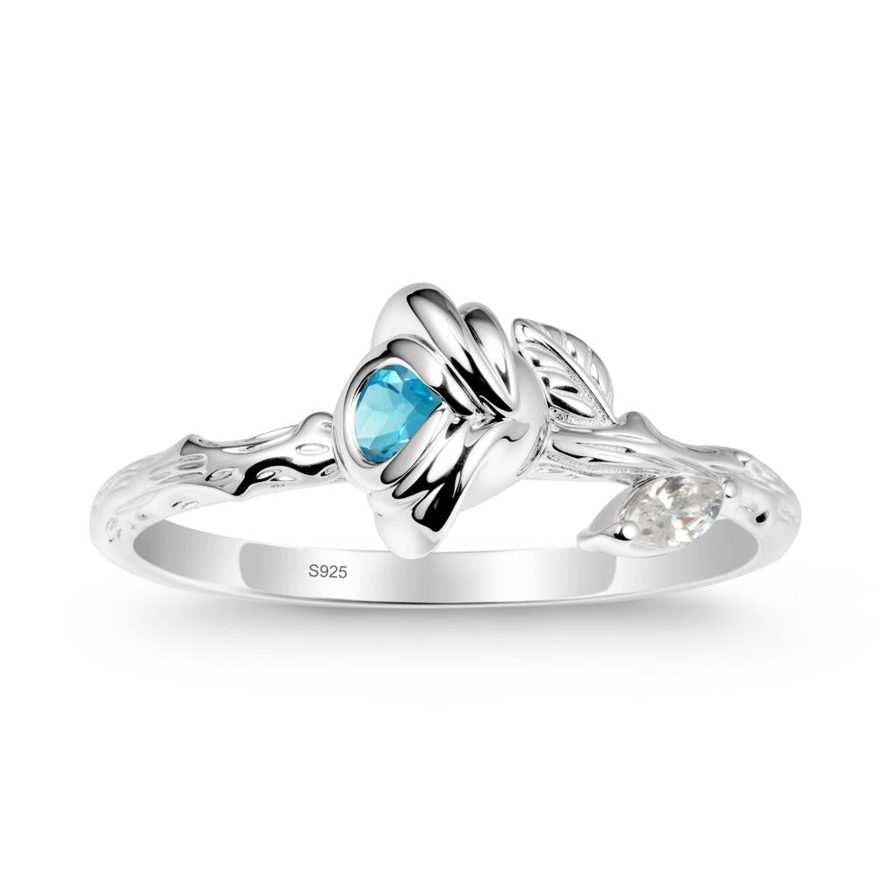 Swiss Blue Topaz Self-Love Rose Ring - LUO Jewelry #metal_sterling silver