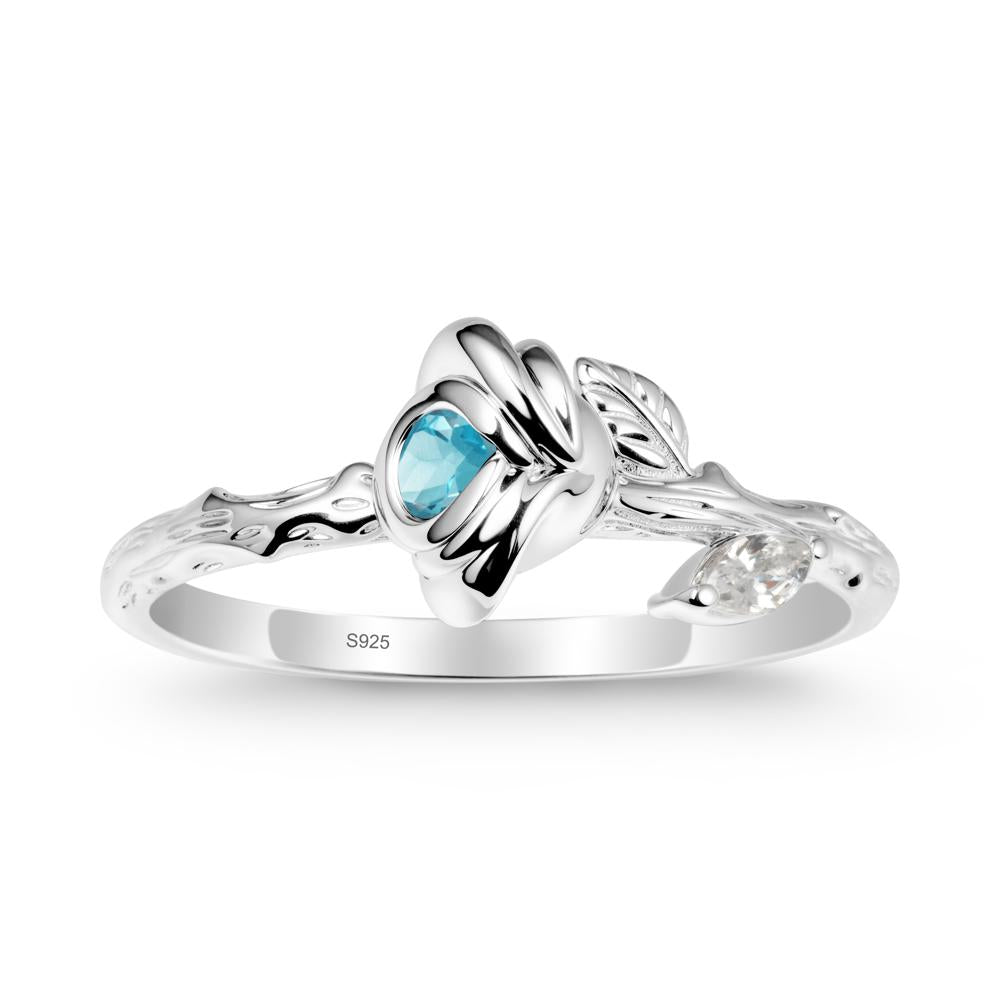 Swiss Blue Topaz Self-Love Rose Ring - LUO Jewelry #metal_sterling silver