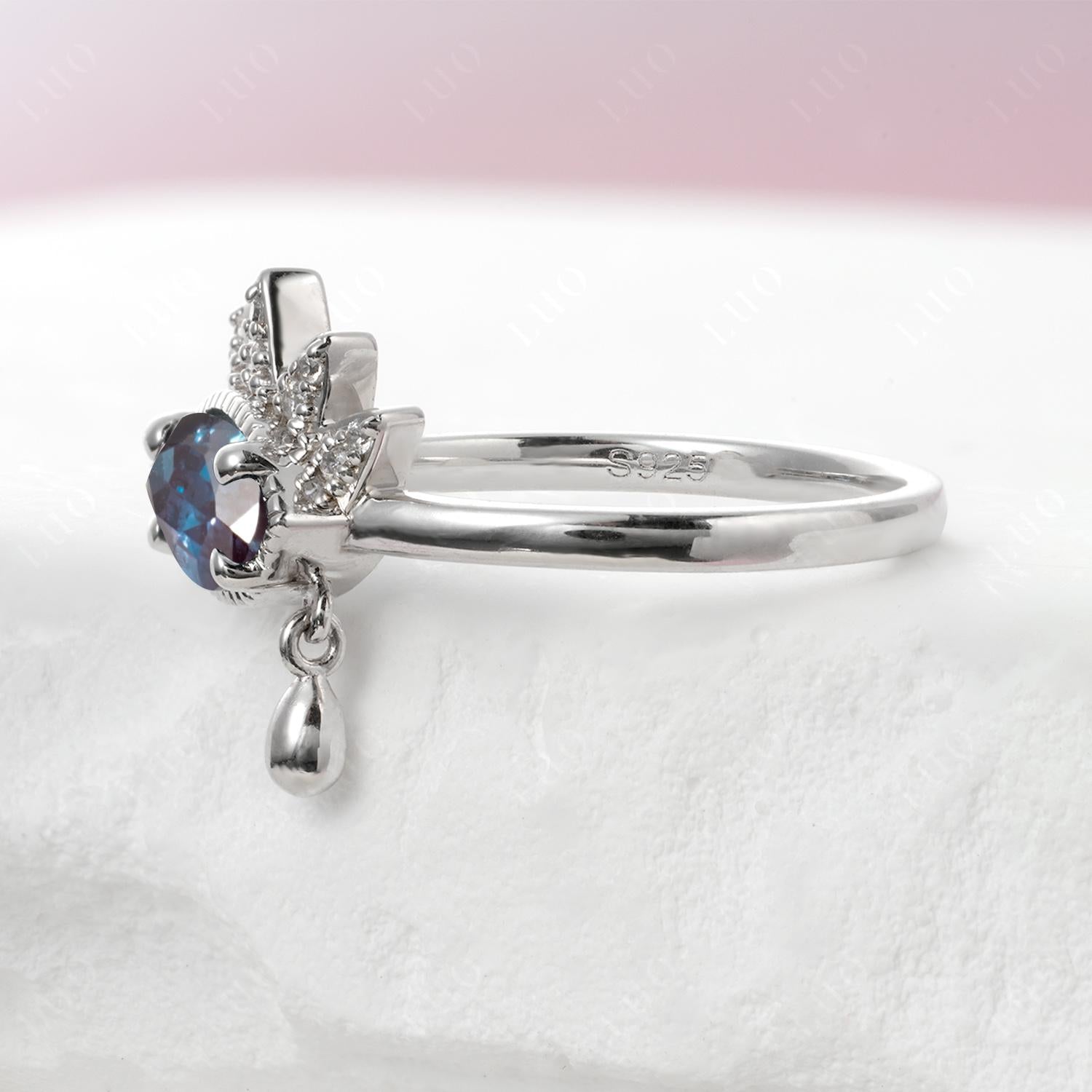 Marquise Alexandrite Evil Eye Ring - LUO Jewelry
