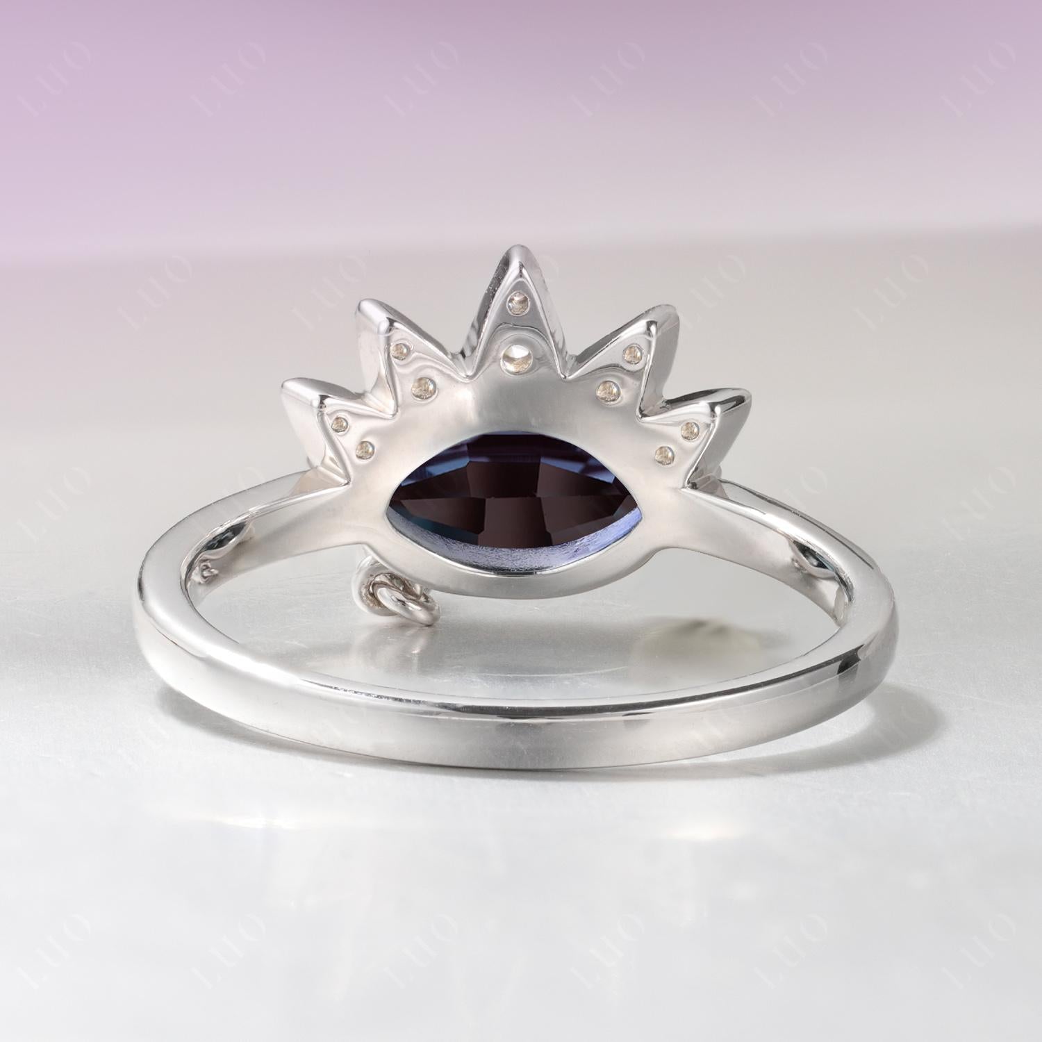Marquise Alexandrite Evil Eye Ring - LUO Jewelry