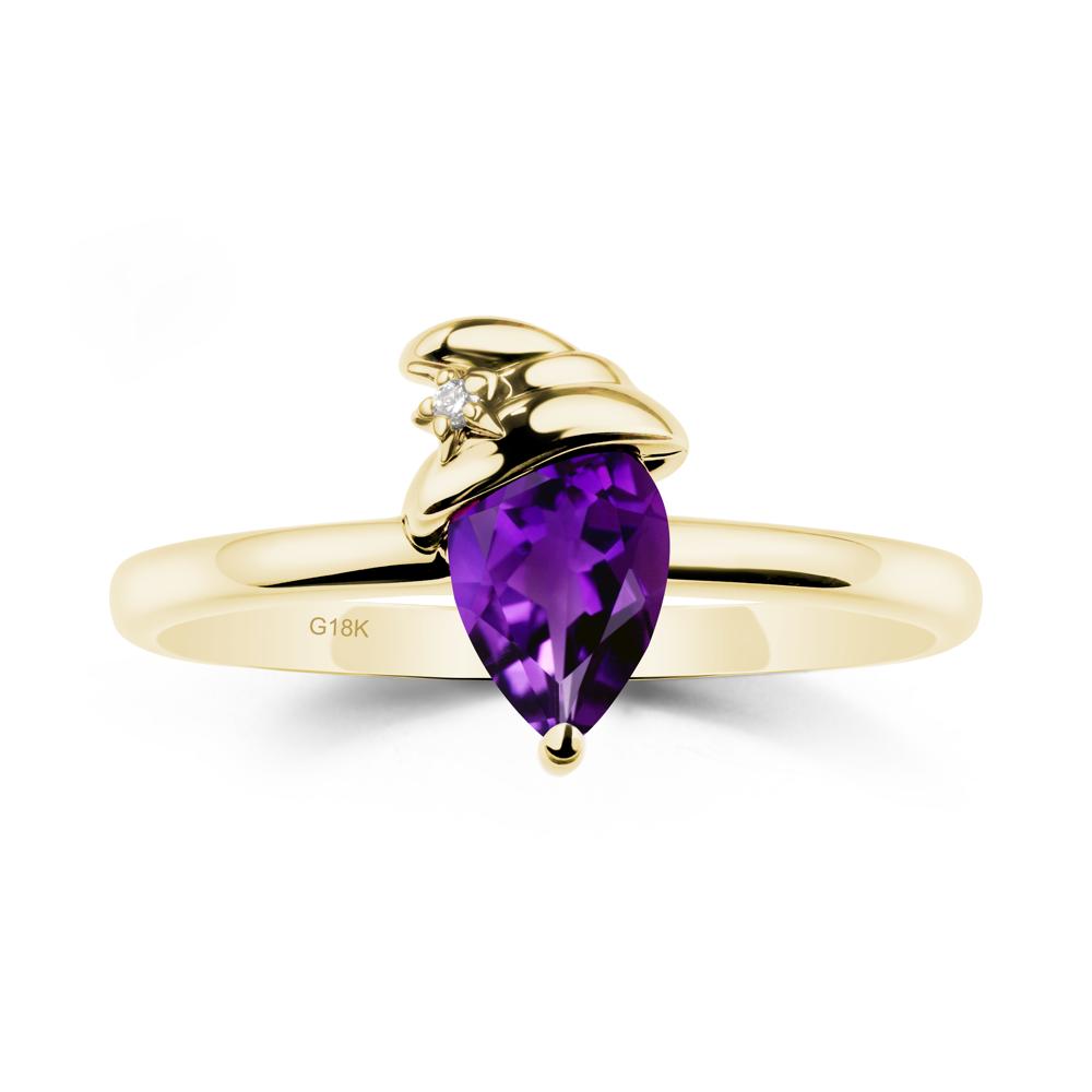 Pear Amethyst Hat Ring - LUO Jewelry #metal_18k yellow gold