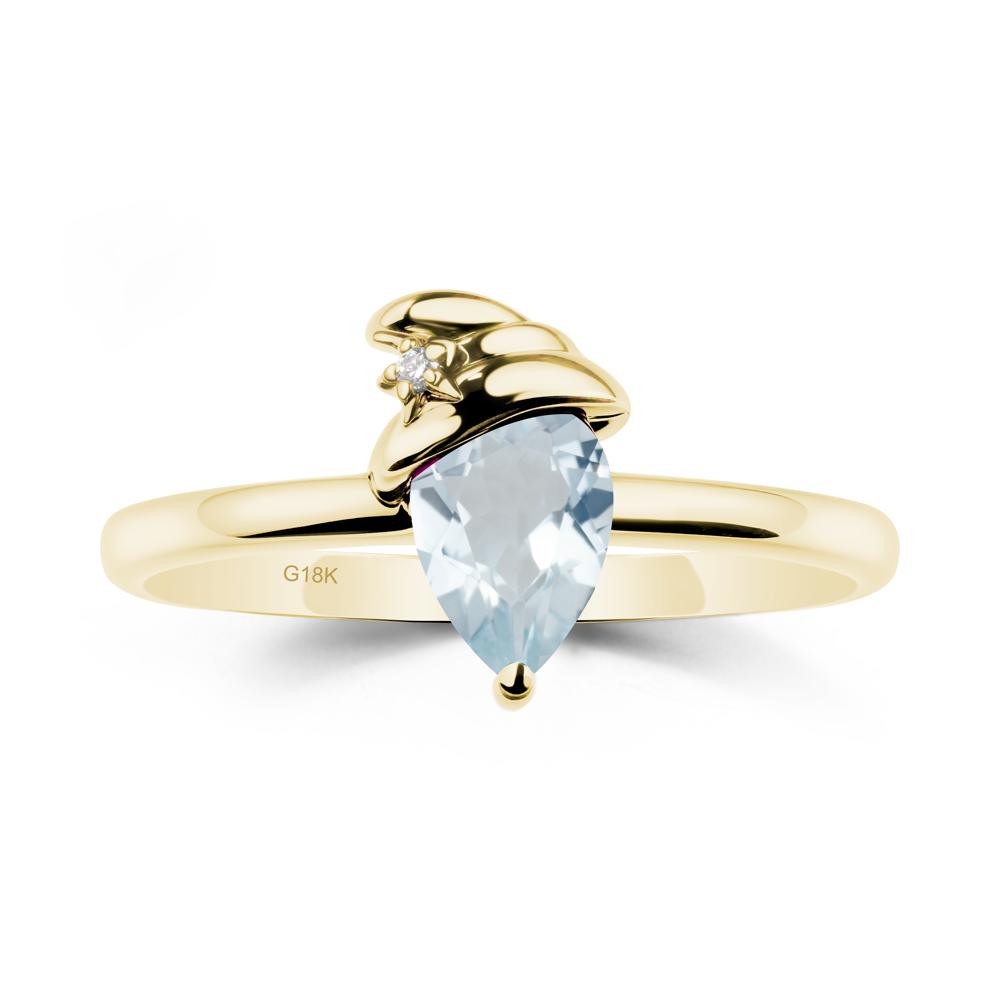 Aquamarine Ring with Hat Design - LUO Jewelry #metal_18k yellow gold