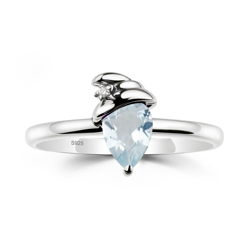 Aquamarine Ring with Hat Design - LUO Jewelry #metal_sterling silver