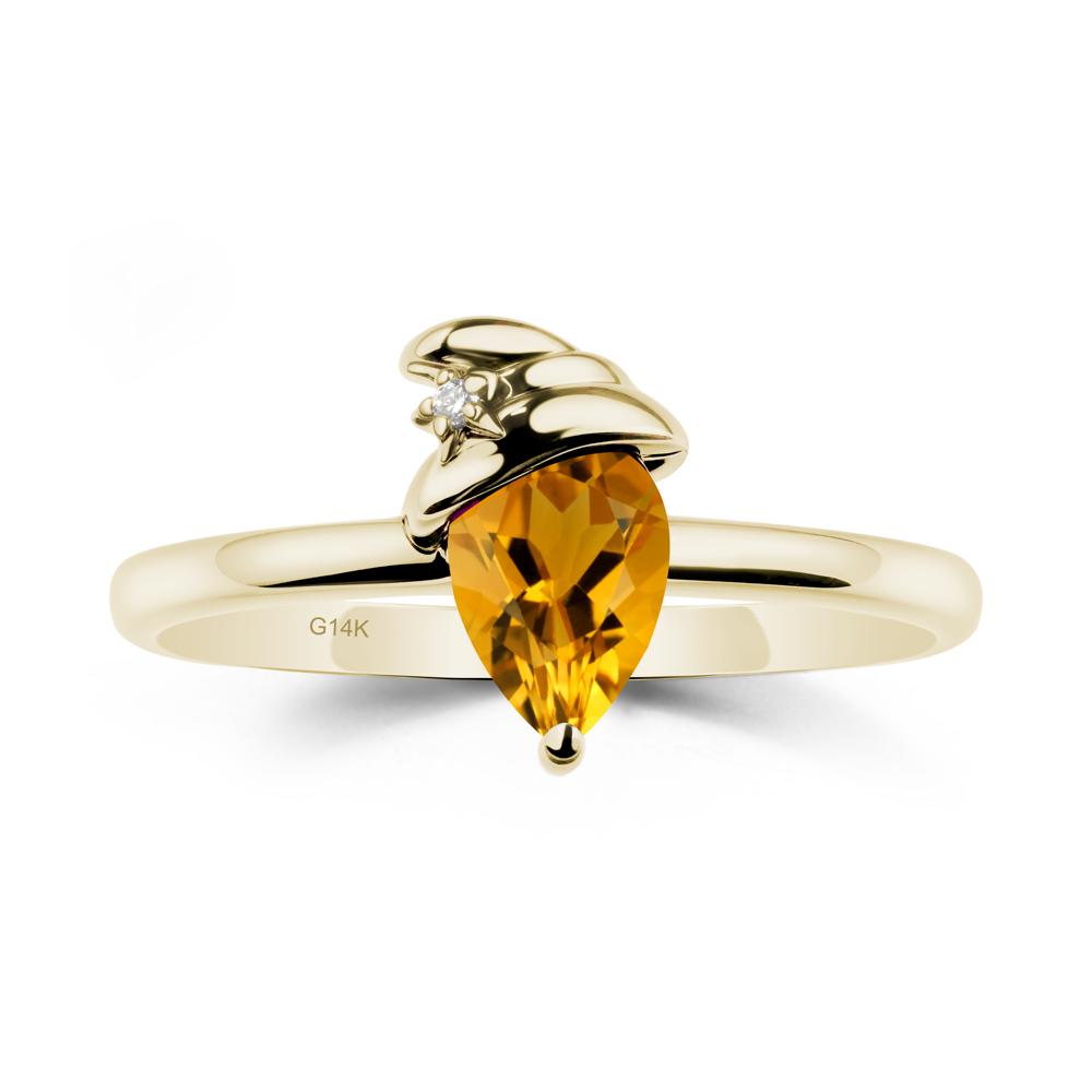 Citrine Ring with Hat Design - LUO Jewelry #metal_14k yellow gold