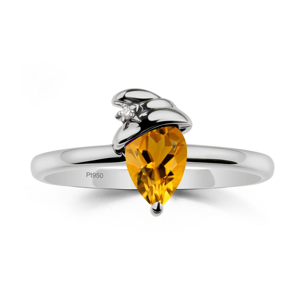 Citrine Ring with Hat Design - LUO Jewelry #metal_platinum