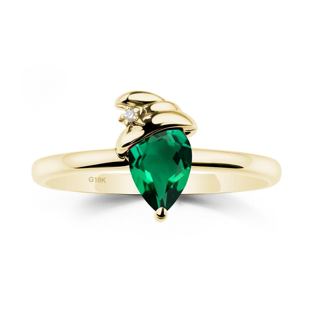 Pear Emerald Hat Ring - LUO Jewelry #metal_18k yellow gold